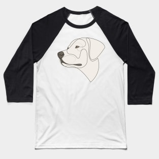 Labrador Retriever - one line drawing with colour Baseball T-Shirt